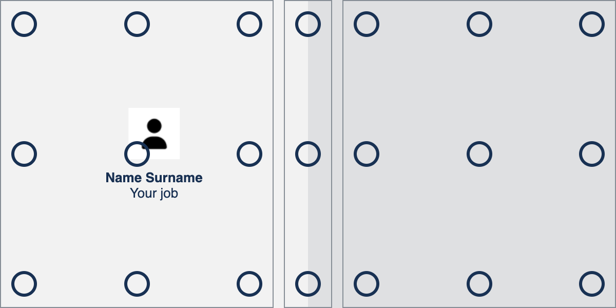 Person details on business card layout